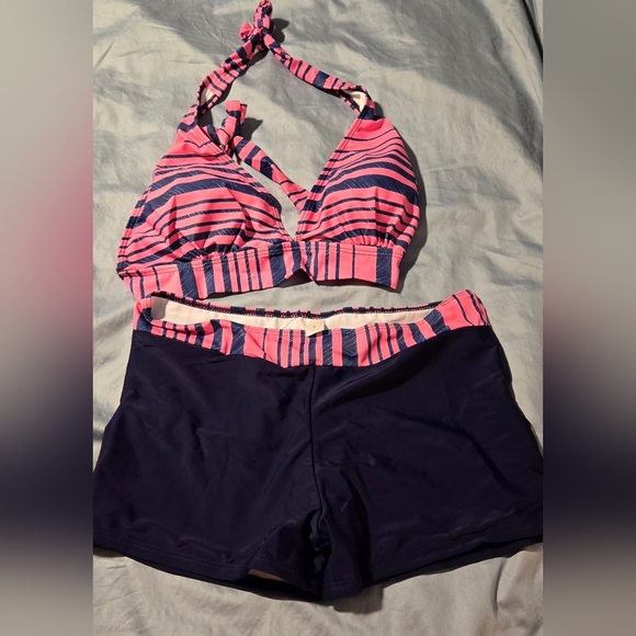 Vibrant Pink and Blue Striped Bikini Set #631 NWOT - Picture 4 of 6